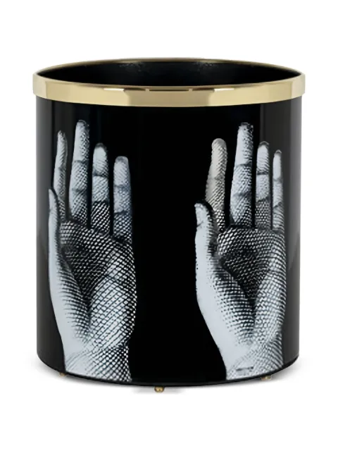 Fornasetti hand-print wastepaper basket Black C11X152