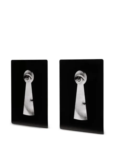 Fornasetti Serratura bookends set (15cm x 20cm) Black C17X114