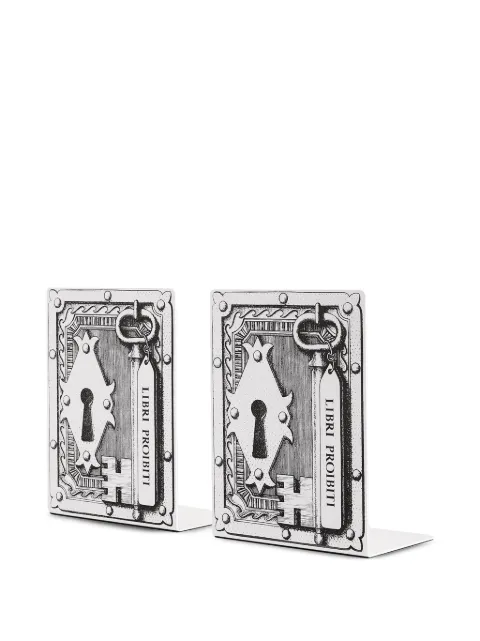 Fornasetti Libri Proibiti bookends Black C17X109