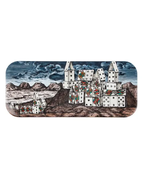 Fornasetti illustrated card tray Blue C21Y011