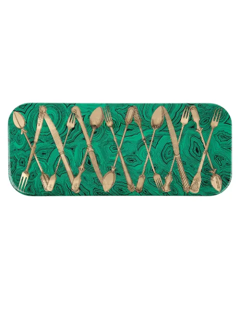 Fornasetti Posateria cutlery tray Green C21Z158