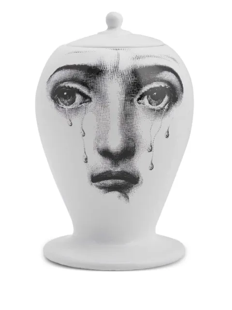 Fornasetti Il Fumo Fa Male vase (15cm x 9cm) White FOR10411