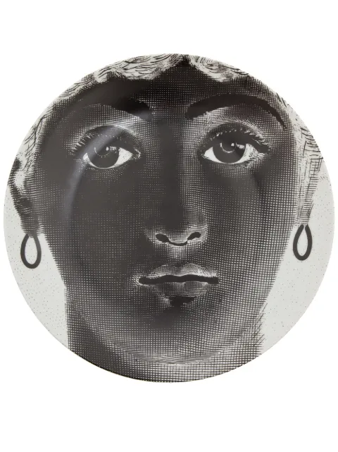 Fornasetti Plate Black PTVX036