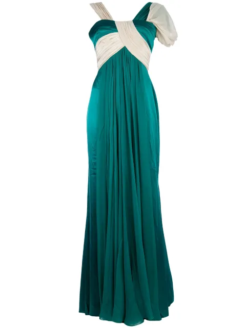 Zuhair Murad silk evening dress Green PPCR1217