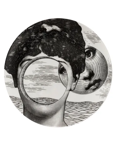 Fornasetti Plate Black PTVX279