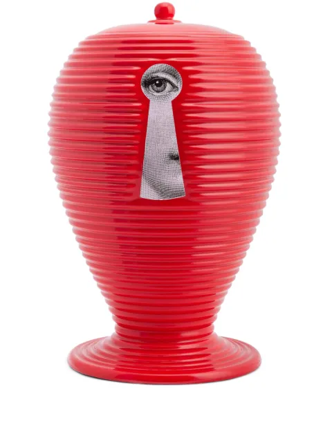 Fornasetti Rigato Serratura vase Red FOR10525