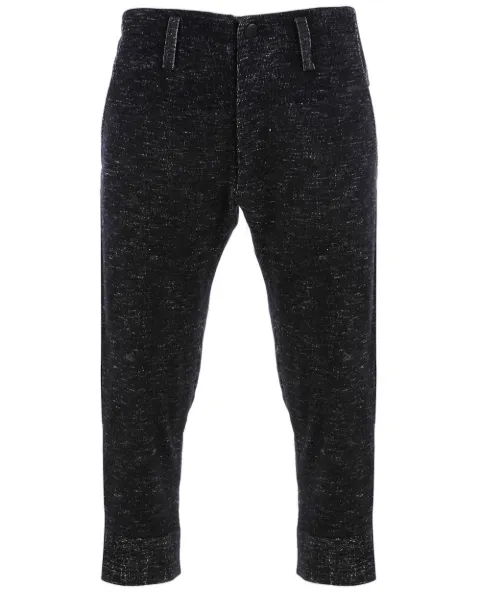Side Slope Cropped trouser Black SSLEC102119