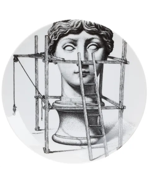 Fornasetti face print plate White PTVX200