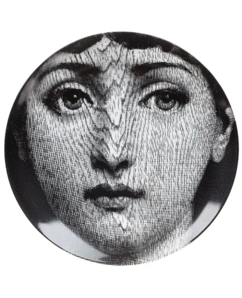 Fornasetti face print plate Black PTVX090